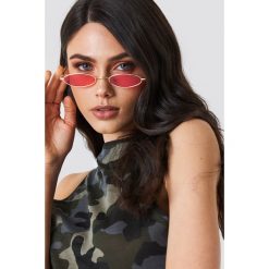 Okulary przeciwsłoneczne damskie: NA-KD Trend Owalne okulary przeciwsłoneczne retro – Red