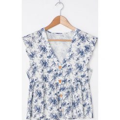 Bluzka z guzikami -. Bluzki damskie House, xl, bez wzorów, bez kołnierzyka, bez rękawów. W wyprzedaży za 29,99 zł.