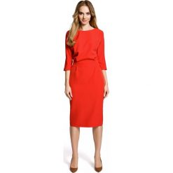 Sukienka odcinana w pasie moe360. Czerwone sukienki damskie marki Moe, s, bez wzorów, bez kołnierzyka, bez rękawów, dopasowane. Za 129,00 zł.