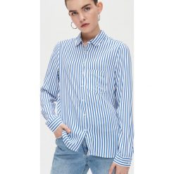 Koszula w paski - Niebieski. Niebieskie koszule damskie Cropp, s, w paski, bez kołnierzyka, bez rękawów. Za 49,99 zł.