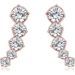 Pozłacane kolczyki-wkrętki z kryształkami Swarovski. Żółte kolczyki damskie Park Avenue, złote. W wyprzedaży za 39,95 zł.