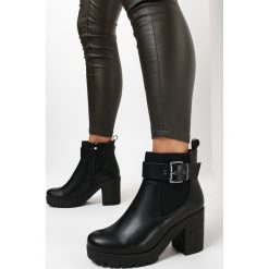 Czarne Botki Grynora. Czarne botki damskie Born2be, bez obcasa, na obcasie, bez zapięcia. Za 109,99 zł.