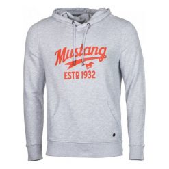 Mustang Bluza Męska Printed Hoodie M Szary. Szare bluzy męskie Mustang, m, bez wzorów, bez kołnierzyka, bez rękawów, bez kaptura. W wyprzedaży za 199,00 zł.