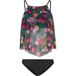 Tankini (2 części) bonprix czarny z nadrukiem. Czarne stroje kąpielowe damskie bonprix, z nadrukiem. Za 134,99 zł.