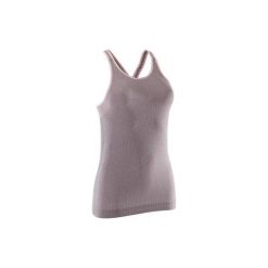 Top do jogi Yoga damski. Różowe topy damskie DOMYOS, xl, bez wzorów, z poliesteru, bez kołnierzyka. W wyprzedaży za 24,99 zł.