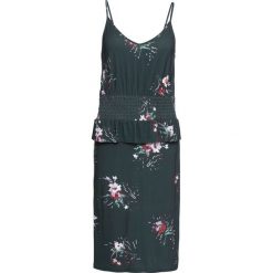 Sukienka letnia z dżerseju bonprix ciemnozielony w kwiaty. Zielone sukienki damskie bonprix, na lato, w kwiaty, z dżerseju, bez kołnierzyka, bez rękawów. Za 69,99 zł.