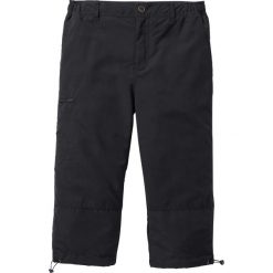 Spodnie 3/4 z mikrofazy z elastycznymi wstawkami po bokach w talii bonprix czarny. Czarne spodnie męskie bonprix, m, bez wzorów. Za 54,99 zł.