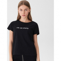T-shirt z napisem Nie rób dramy - Czarny. Czarne t-shirty damskie marki House, l, z napisami. Za 29,99 zł.