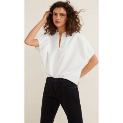 Mango - Bluzka Ria. Białe bluzki damskie Mango, s, bez wzorów, z bawełny, eleganckie, bez kołnierzyka, bez rękawów. W wyprzedaży za 79,90 zł.