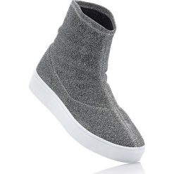 Sneakersy na podeszwie platformie bonprix jasnoszary. Szare buty sportowe damskie marki bonprix, bez wzorów, sportowe. Za 59,99 zł.