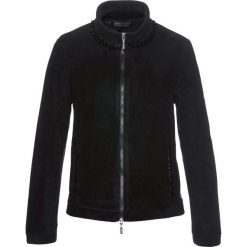 Bluza rozpinana z polaru bonprix czarny. Czarne bluzy damskie bonprix, bez wzorów, z polaru, bez rękawów, bez kaptura. Za 79,99 zł.