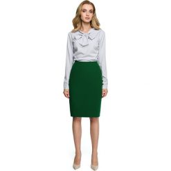 Spódnica ołówkowa z modelującymi przeszyciami - zielona. Zielone spódniczki damskie Style, s, z elastanu, ołówkowe. Za 119,00 zł.