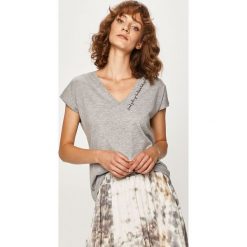 Answear - T-shirt. Szare bluzki damskie ANSWEAR, s, z nadrukiem, z bawełny, bez kołnierzyka. Za 39,90 zł.