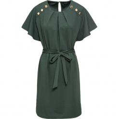 Sukienka z paskiem bonprix zielony wojskowy. Zielone sukienki na komunię bonprix, militarne. Za 54,99 zł.