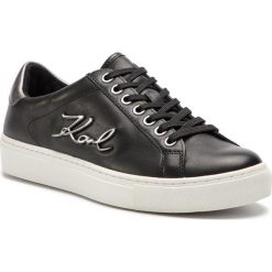 Sneakersy KARL LAGERFELD - KL61010 Black Lthr W/Dk Grey. Czarne półbuty damskie KARL LAGERFELD, na co dzień, bez wzorów, ze skóry, bez obcasa, na płaskiej podeszwie, bez zapięcia. W wyprzedaży za 579,00 zł.