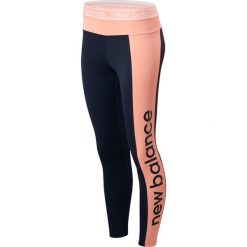 NEW BALANCE > WP01154ECL. Niebieskie legginsy sportowe damskie New Balance, m, bez wzorów, z poliesteru, z podwyższonym stanem, do biegania. Za 249,99 zł.