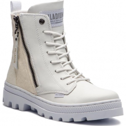 Trapery PALLADIUM - Pallabosse Hi Zip 95941-101-M White/White. Białe buty zimowe damskie Palladium, z materiału. Za 529,00 zł.