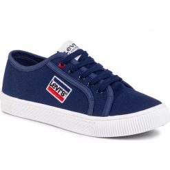 Tenisówki LEVI'S - VVEN0005T Navy 0040. Niebieskie trampki dziewczęce bez wzorów, z gumy, na sznurówki. Za 169,00 zł.