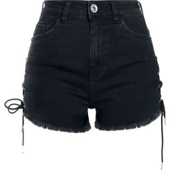 Urban Classics Ladies Highwaist Denim Lace Up Short Hotpants czarny. Czarne szorty damskie marki Urban Classics, bez wzorów, z denimu. Za 164,90 zł.