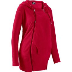 Bluza z polaru ciążowa, z wstawką niemowlęcą na nosidełko bonprix ciemnoczerwony. Czerwone bluzy ciążowe marki bonprix, z polaru. Za 129,99 zł.