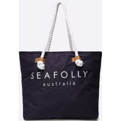 Seafolly - Torebka Indigo. Niebieskie torebki klasyczne damskie Seafolly, bez wzorów, z bawełny, casualowe, na ramię, duże, bez dodatków. W wyprzedaży za 129,90 zł.