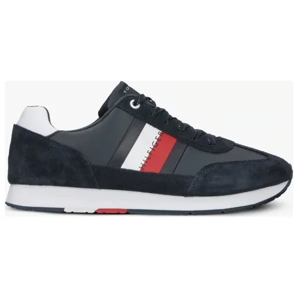 Tommy Hilfiger Corporate Leather Flag Runner buty męskie, granatowy, rozmiar 43. Niebieskie buty sportowe męskie TOMMY HILFIGER, z zamszu, bez zapięcia. Za 449,99 zł.