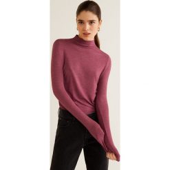 Mango - Bluzka. Różowe bluzki damskie Mango, xs, bez wzorów, z elastanu, z golfem, bez rękawów. Za 59,90 zł.
