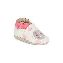Kapcie niemowlęce Dziecko Robeez GIRLY SPACE. Białe buciki niemowlęce marki Robeez, bez zapięcia. Za 119,20 zł.