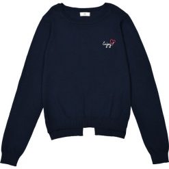 Sweter z cienkiej dzianiny z haftem, 10-16 lat. Czarne swetry chłopięce marki La Redoute Collections, z haftami, z bawełny, z okrągłym kołnierzem. Za 52,88 zł.