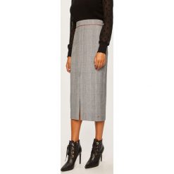 Tommy Hilfiger - Spódnica. Szare spódniczki damskie TOMMY HILFIGER, do pracy, m, bez wzorów, z elastanu, biznesowe, z podwyższonym stanem, midi, ołówkowe. W wyprzedaży za 479,90 zł.