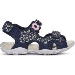 Geox - Sandały dziecięce. Niebieskie sandały dziewczęce Geox, z gumy, bez zapięcia. Za 239,90 zł.