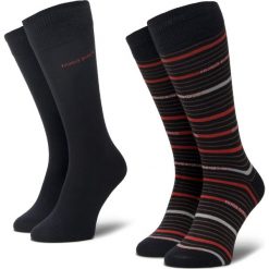Zestaw 2 par wysokich skarpet męskich BOSS - 2P Rs Stripe Cc 50425460 401. Niebieskie skarpetki męskie Boss, bez wzorów, z elastanu. Za 59,00 zł.