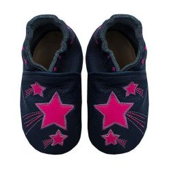 Buciki niemowlęce: Skórzane buty niemowlęce „Shooting Stars” w kolorze granatowo-różowym