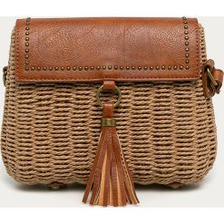 Answear - Torebka Answear Lab. Brązowe kuferki damskie ANSWEAR, w paski, ze skóry, na ramię, małe, bez dodatków. Za 149,90 zł.