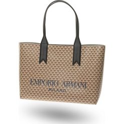 TOREBKA Emporio Armani. Brązowe torebki worki damskie Emporio Armani, z nadrukiem, ze skóry ekologicznej, z nadrukiem, bez dodatków. Za 779,00 zł.