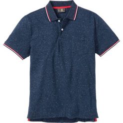 Shirt polo bonprix ciemnoniebieski melanż. Niebieskie koszulki męskie bonprix, m, bez wzorów, bez rękawów. Za 59,99 zł.