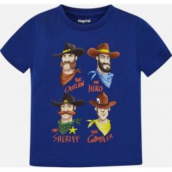 Mayoral - T-shirt dziecięcy 92-134 cm. Niebieskie t-shirty chłopięce Mayoral, z nadrukiem, z bawełny, bez rękawów. Za 61,90 zł.