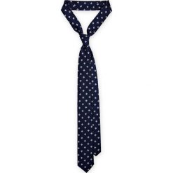 Krawat granatowy w kwiatki. Niebieskie krawaty męskie LANCERTO, w kwiaty, z mikrofibry, eleganckie. Za 79,90 zł.