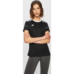 Adidas Performance - Top sportowy. Czarne topy damskie adidas Performance, s, z aplikacjami, z poliesteru, z krótkim rękawem, climalite (adidas). W wyprzedaży za 69,90 zł.