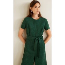 Mango - Kombinezon Suede. Szare kombinezony damskie Mango, l, z materiału, z okrągłym kołnierzem, z krótkim rękawem, krótkie. Za 229,90 zł.