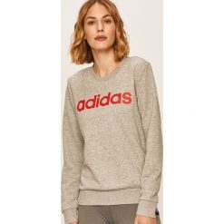 Adidas - Bluza. Szare bluzy damskie Adidas, s, z nadrukiem, z bawełny, bez rękawów, bez kaptura. Za 169,90 zł.
