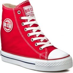 Sneakersy BIG STAR - U274905 Red. Czerwone sneakersy damskie BIG STAR, z gumy. Za 99,00 zł.