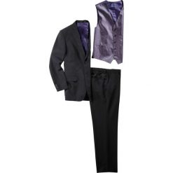 Garnitur (5 części) Slim Fit bonprix czarny. Czarne garnitury bonprix. Za 219,99 zł.