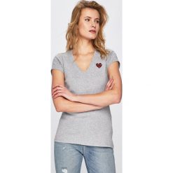 G-Star Raw - Top. Szare bluzki damskie G-Star RAW, s, bez wzorów, z bawełny, retro, bez kołnierzyka, z krótkim rękawem. W wyprzedaży za 99,90 zł.