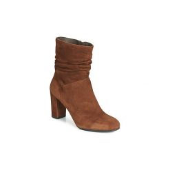 Botki Perlato 11265-CAM-COGNAC. Pomarańczowe botki damskie PERLATO, bez obcasa, bez zapięcia. W wyprzedaży za 412,30 zł.