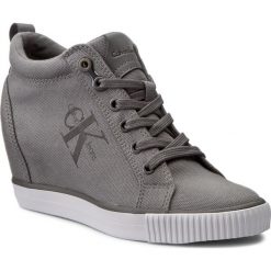 Sneakersy CALVIN KLEIN JEANS - R3551 Grey. Brązowe sneakersy damskie marki Calvin Klein Jeans, z jeansu, na obcasie. Za 509,90 zł.