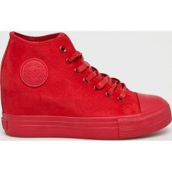 Big Star - Trampki. Czerwone trampki i tenisówki damskie marki BIG STAR, z materiału, na sznurówki. Za 109,90 zł.