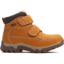 Camelowe Traperki Out In Front. Brązowe buty zimowe chłopięce Born2be, z materiału, z okrągłym noskiem, na zamek. Za 89,99 zł.