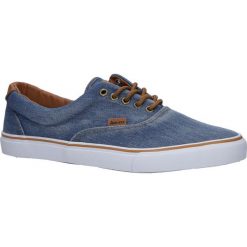Niebieskie trampki jeansowe sznurowane American LH-18-NJ04-3/4. Niebieskie trampki męskie marki American, bez wzorów, z jeansu, na sznurówki. Za 49,99 zł.