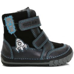 D-D-Step Chłopięce Buty Zimowe Z Rakietą 20 Ciemnoniebieski. Czarne buty chłopięce zimowe D-D-Step, z futra, bez zapięcia. Za 159,00 zł.